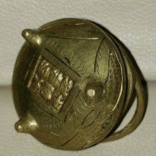 Vintage Chinese Brass Censer Incense Burner 6 Character Mark Engraved No Lid