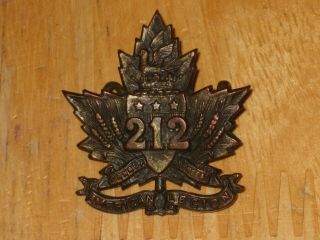 Ww1 Cef Canadian Collar Badge 212th Canadian Infantry Winnipeg Americans