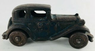 Vintage Antique 4 " Blue Austin Toy Cast Iron Arcade Car Sedan Ac Williams Hubley