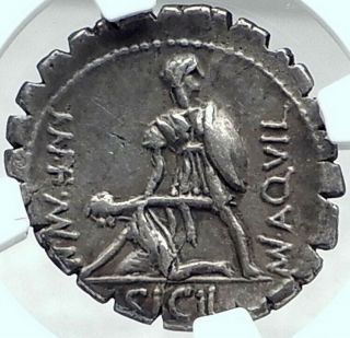 Roman Republic 71bc Rome Authentic Ancient Silver Coin Sicily Victory Ngc I77839