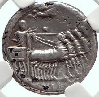 Dictator Sulla In Chariot Authentic Ancient 82bc Silver Coin Of Rome Ngc I69072