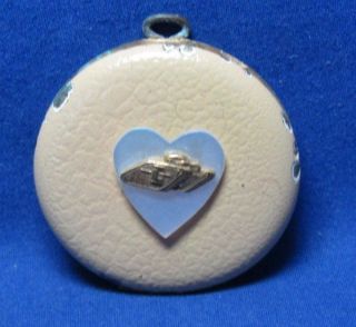 Wwi Era Army Armor Tank Corps Home Front Sweetheart Photo Locket Pendant