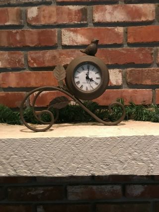 Rutherford Clock Co.  Metal Mantle Shelf W/ Bird London England