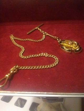 14k Gold Victorian Watch Chain And Fob