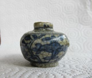 Chinese Yuan Dynasty Pot Blue Glazed Miniature circa 1300 A.  D.  China Dynastic 3