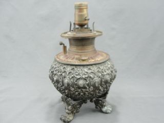 Antique Bradley & Hubbard B&h Metal Oil Kerosene Lamp Conversion Rewire Restore