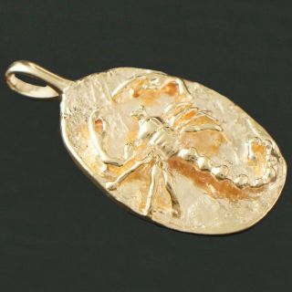 Custom,  Heavy,  Solid 14K Yellow Gold,  Scorpio,  Scorpion,  Estate Pendant 3