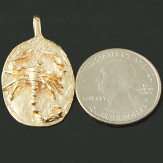 Custom,  Heavy,  Solid 14K Yellow Gold,  Scorpio,  Scorpion,  Estate Pendant 5