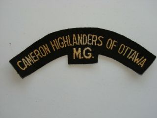 Canada Military Cloth Shoulder Title Badge The Cameron Highlanders Of Ottawa Mg