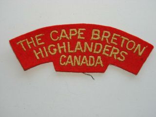 Canada Military Cloth Shoulder Title Badge The Cape Breton Highlanders