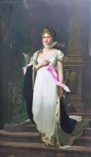 Antique Largest KPM Porcelain Portrait Painting EVER Queen Louise Prussia 2