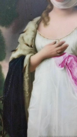 Antique Largest KPM Porcelain Portrait Painting EVER Queen Louise Prussia 4