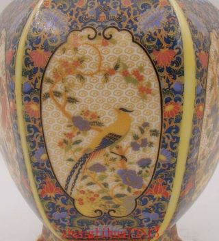 255mm Handmade Painting Cloisonne Porcelain Vase Flower Bird YongZheng Mark Deco 2