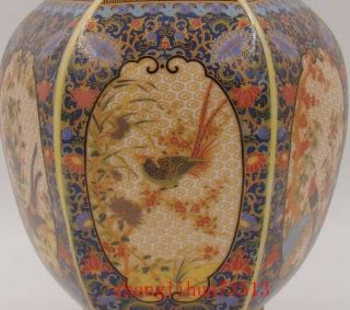255mm Handmade Painting Cloisonne Porcelain Vase Flower Bird YongZheng Mark Deco 4