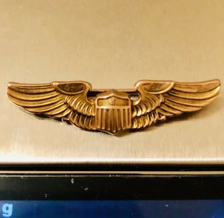 4.  27g 10k Wwii Era Amico Us Navy Airforce ? Pilot Wings Pin Brooch