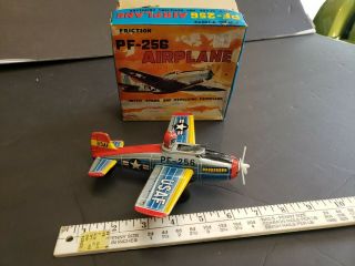 Vintage Tin Toy Pf - 256 Airplane Friction Japan See Photos