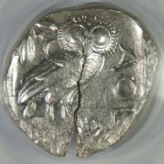 Ancient Attica Athens 454 - 404 Bc Athena Owl Tetradrachm Silver Coin Anacs Au55