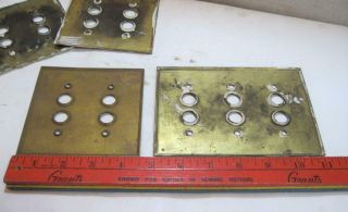 Antique Brass Push Button Light Switch Plate Covers 3 Doubles & 1 Triple 2