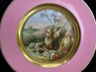Scarce 19th C.  Copeland H.  P.  Hunt Plate Titled " The Warrener 