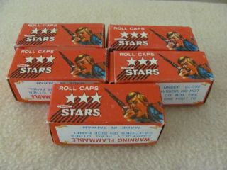 3 Boxes Of 250 3 Three Star Brand Caps Cap Gun Toy Perforated Repeating Rolls