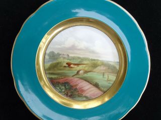 Scarce 19th C.  Copeland H.  P.  Hunt Plate Titled " October " 1851 - 1895
