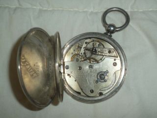 ANTIQUE M.  I.  Tobias Liverpool Pocket Watch,  Masonic Sterling Silver Case KEY WIND 4
