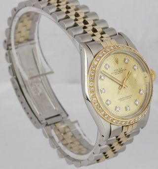 Rolex DateJust 36mm 18K Two - Tone Gold Stainless Steel Diamond Jubilee Watch 1601 3