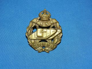Wwi - Wwii British Cap Hat Badge,  Tank Corps (86)