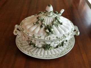 VINTAGE ITALIAN SOUP TUREEN WITH LADLE AND UNDERPLATE MADE IN ITALY 3