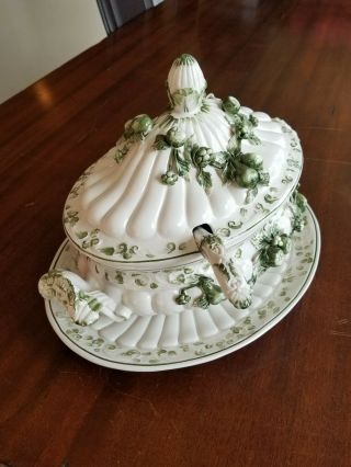 VINTAGE ITALIAN SOUP TUREEN WITH LADLE AND UNDERPLATE MADE IN ITALY 4