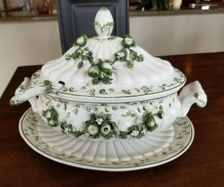 VINTAGE ITALIAN SOUP TUREEN WITH LADLE AND UNDERPLATE MADE IN ITALY 6