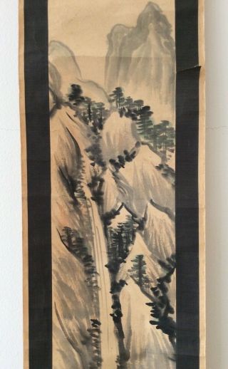 掛軸Japan Japanese Hanging Scroll Landscape View Sansui signed Shuho [E281] 3