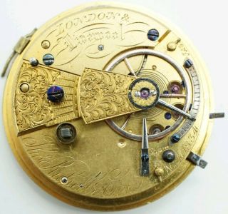 Thomas Russell & Sons Fusee Watch Movement 40.  5mm Runs For Repair