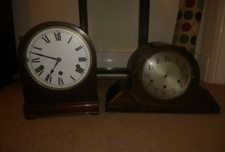 Two Antique Mantel Clocks For Parts/ Not Hac Haller Striking