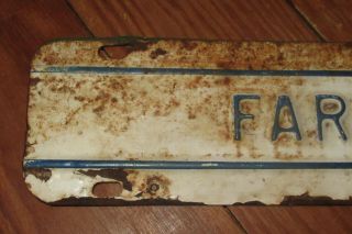 Vintage Farm Use Cast License Plate Tag Topper Kansas Embossed Feed Truck Grain 5