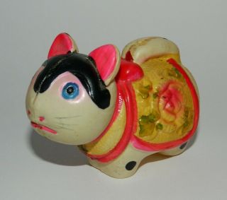 VINTAGE VERY RARE ART DECO CELLULOID CHINESE CAT CANDY CONTAINER TOY JAPAN 50 ' s. 2