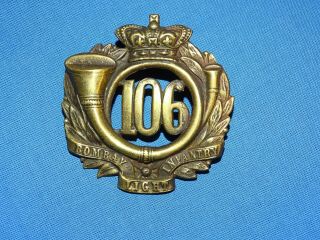 Wwi - Wwii British Cap Hat Badge,  Helmet Plate,  106th Bombay Light Infantry (59)