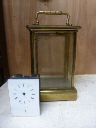 Giant 10 " Carriage Clock Case With Good Glasses Spares - Repair