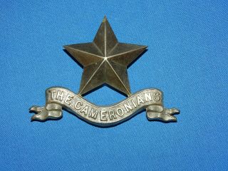 Wwi - Wwii British Cap Hat Badge,  Helmet Plate,  The Cameronians (34)