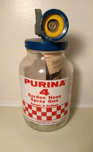 1965 Water Hose Pistol Purina Duraglas Sprayer W Mason Jar Resevoir Very Rare