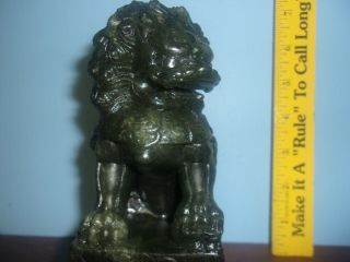 Chinese Fu Foo Dog Guardian Lion Carved Soap Stone Feng Shui Art Sculpture
