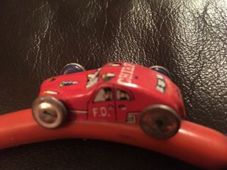 VINTAGE METAL TOY CARS,  1950’s,  JAPAN,  TAXI,  POLICE,  AMBULANCE,  FIRE,  TIN,  OLD 7