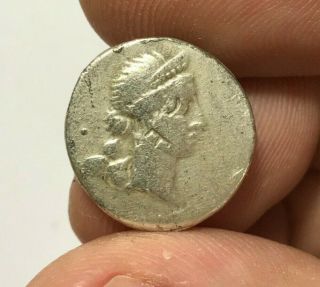 Ancient Roman Silver Coin Denarius Republic 3.  1gr 19.  8mm