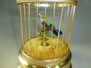 Antique French Bontems Singing Bird Cage Bird Automaton Music Box (watch Videos)