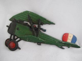 Vintage Cast Aluminum 1975 Homco Wall Hanging Airplane - French Wwi Biplane