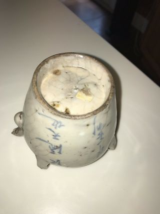 Antique Chinese Blue & White canton tea Pot 4