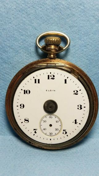 1920 Elgin Pocket Watch,  7j,  Size 16s,  Gold - Filled Case 25 Years Not