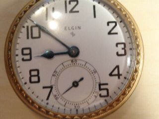 ELGIN 616 Pocket Watch - 16s - 17j - Open Face - 10K Rolled Gold Plate Case 1951 2