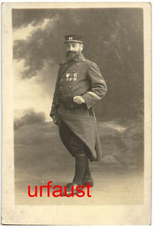 French Wwi Soldier With Orders Studio Photo