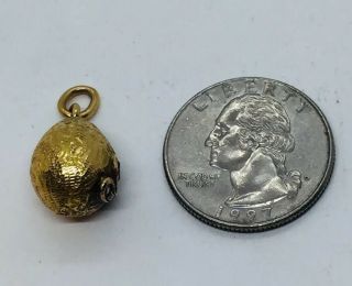 Antique Victorian 18k Yellow Gold Diamond Ruby Sapphire Egg Charm 11